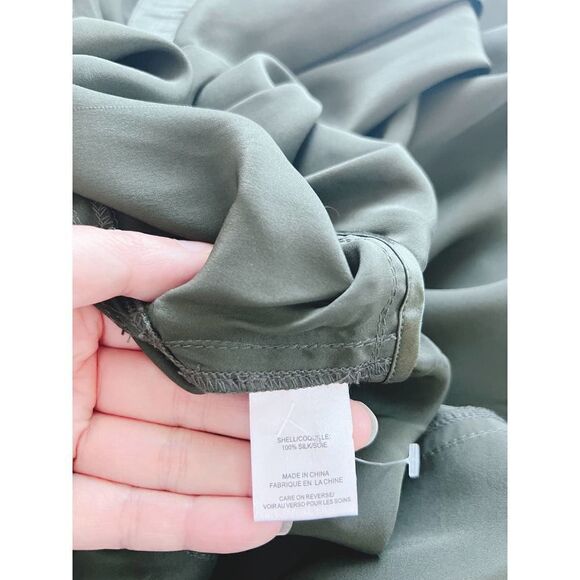 Divine Heritage Silk button up dress green - Picture 13 of 15